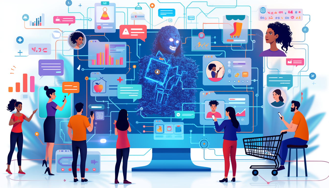 E-commerce AI visibility optimization showing products being recommended by AI assistants