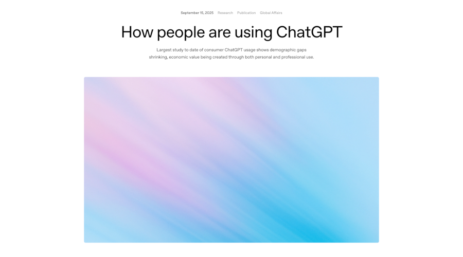 OpenAI ChatGPT usage study showing 700 million weekly users and usage patterns